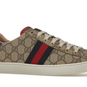 Authentic Gucci Ace Sneakers Beige Womans 40 / 9.5